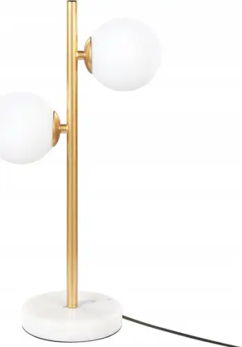 Lampë tavoline MEDINA Metal, 46cm, 2 llamba, ngjyrë ari