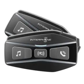 Interkom motoçiklete Interphone U-Com 16, set për 2 helmeta, Bluetooth, i zi