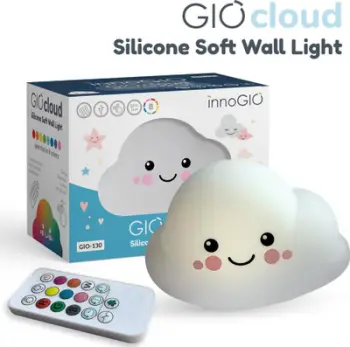 Dritë nate muri InnoGIO GIOcloud, silikoni i butë, me telekomandë, e bardhë
