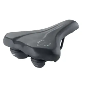 Selë biçiklete Athea Plus Black Saddle, amortizator elastomer, e zezë
