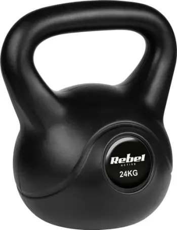 Kettlebell Rebel, 12kg, për stërvitje force, i zi