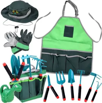 Set lodrash kopshtarie Jokomisiada Little Gardener, me çantë dhe aksesorë, jeshil
