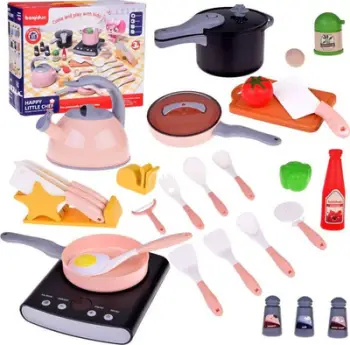 Set kuzhine lodër Beijiduo Little Chef ZA5075, sobë elektrike, enë gatimi, shumëngjyrësh