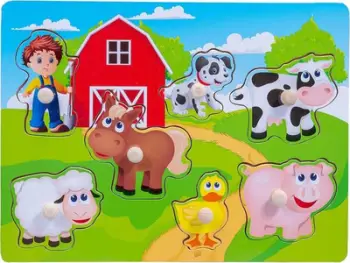 Puzzle druri Smily Play Farm, 7 pjesë, shumëngjyrësh