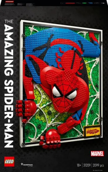 Set LEGO Art The Amazing Spider-Man 31209, 2099 pjesë, 54 x 41 cm, shumëngjyrësh
