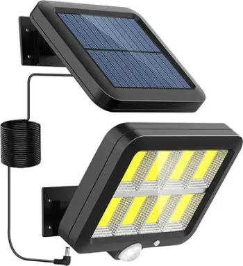 Reflektor LED BLOW Spotlight, sensor lëvizjeje, panel diellor, i zi