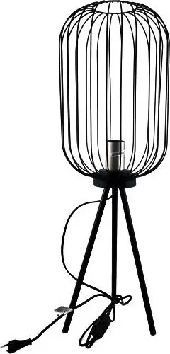 Lampë dyshemeje H&S Collection Tripod, metal, 102cm, e zezë