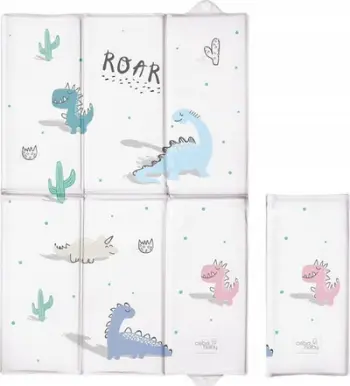 Dyshek udhëtimi për ndërrim Ceba Baby Candy Andy Dino, 60x40cm, i bardhë me dinozaurë