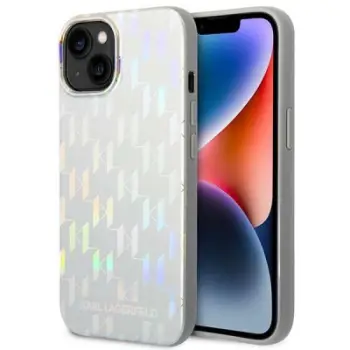 Futrollë telefoni Karl Lagerfeld iPhone 14 6.1", logo, argjend