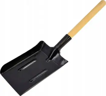 Lopatë për qymyr Awtools Medium, metal, dorezë druri, e zezë
