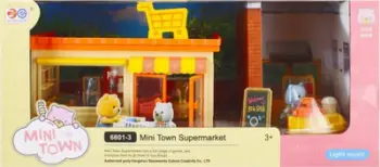 Set lodër supermarket Mega Creative Mini Town, me drita dhe tinguj, me karrocë blerjesh, multingjyrëshe