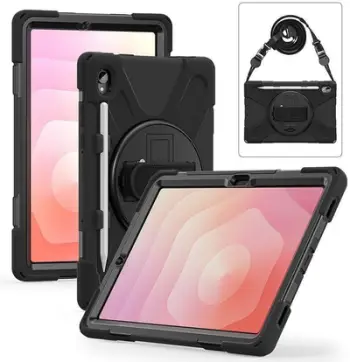 Kuti mbrojtëse eSTUFF Galaxy Tab S11 CHICAGO, me mbrojtës ekrani, me rrip shpatulle, e zezë