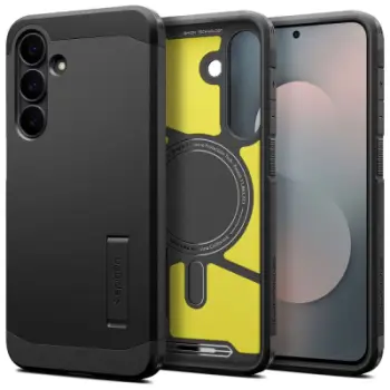 Këllëf telefoni Spigen Tough Armor MagFit, 6.7", me kickstand, i zi