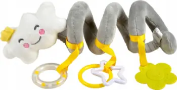 Lodër spiralë senzoriale Homea Gray, plushe, për foshnje, gri