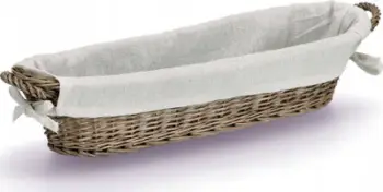 Shportë buke Wicker Braided, 49x14x10 cm, thupër, bezhë