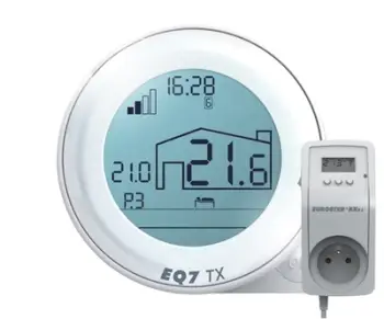 Termostat pa tela Euroster Q7 TX EQ7TXRX, programues, ekran i ndriçuar, i bardhë