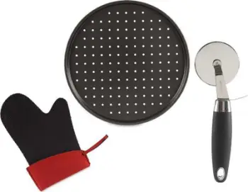 Set kuzhine për pica Kinvara, 3 pjesë, tepsi 33 cm, antracit