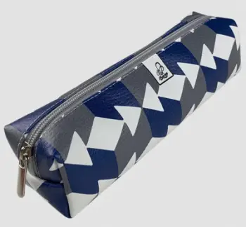 Penar Bee-bee Rectangular Pencil Case, i madh, dizajn kuba blu, blu