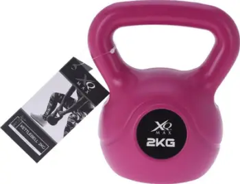 Peshë kettlebell XQ Max Cement 2kg, ergonomike, gri
