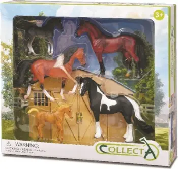 Set figurina Collecta Set of 5 Horses, 5 figurina, shumëngjyrëshe