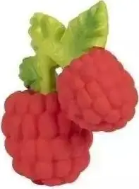Lodër kafshimi Oli & Carol Valery the Raspberry, gome natyrale, pa BPA, e kuqe