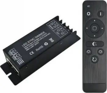Kontroller LED V-TAC VT-2414, për shirit njëngjyrësh, SYNC RJ45, me telekomandë, i zi