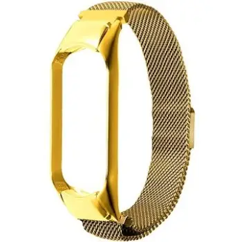 Rrip byzylyku Eternico Elegance Milanese për Xiaomi Smart Band 5 6 7, çelik inox, mbyllje magnetike, ngjyrë gold