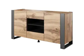 Komodë Cama WOOD, 3 dyer, dushk wotan antracit