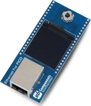 Modul Ethernet SB Components NetPi HAT për Pico, RJ45 10/100, ekran TFT 1.3", blu