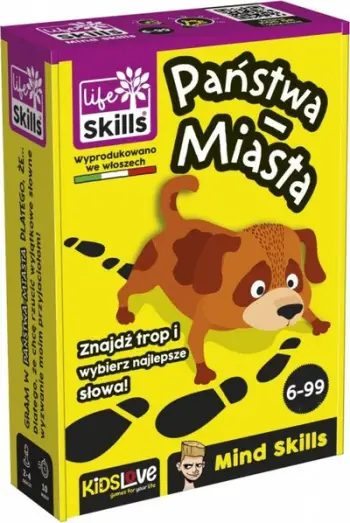 Lojë tavoline Lisciani Mind Skills States Cities, fjalëformuese, 6+ vjeç, e verdhë