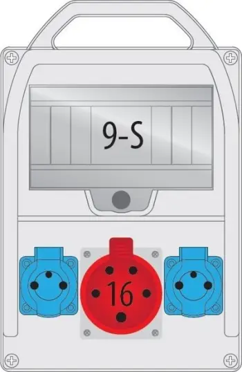 Panel shpërndarës Elektro-Plast R-BOX 300 9S, 1x16A 5p, 2x250V IP44, gri