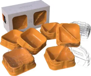 Organizues lojërash tavoline Game Trayz X-Trayz, set tabakash plastike, me kapak transparent, portokalli