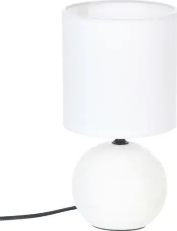 Lampë tavoline qeramike, 25cm, E27 40W max, e bardhë