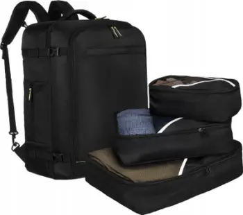 Shpinore udhëtimi Peterson Large 2 in 1, 55L, rezistente ndaj ujit, e zezë