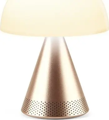 Lampë portative LED BOW USA Mina L Audio, altoparlant Bluetooth, e artë Soft Gold