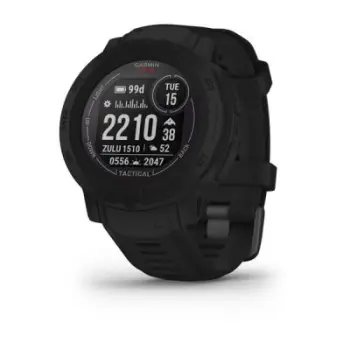 Orë sportive Garmin Instinct 2 Solar Tactical, GPS, karikim diellor, e zezë