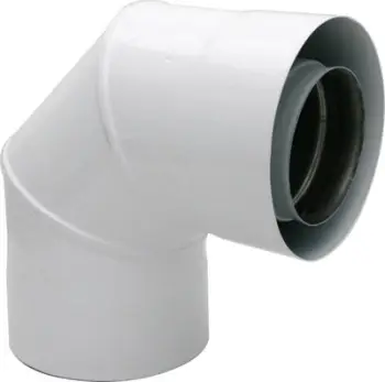 Bërryl reduktues turbo SpiroFlex SX-TD80/125K90RB, 80/125 në 60/100, 90°, i bardhë
