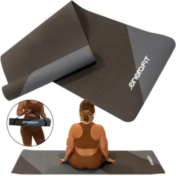 Dyshek yoga dhe fitnesi Enero Fit, TPE, 0.4 cm, gri e zezë