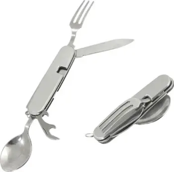 Multimjet kampingu Tourist Essential, 4 në 1, çelik inox, argjendtë