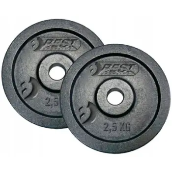 Disqe peshe Best Sporting, 2x2.5kg, gize, vrimë 30mm, të zeza