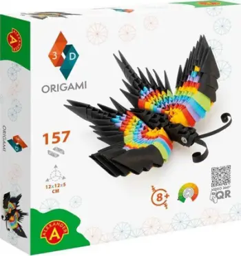 Set origami 3D Alexander Butterfly, 157 copa, 12x12x5 cm, shumëngjyrës