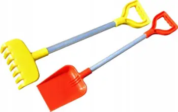 Set lodrash rëre Smoby Aluminum Shovel Rake, lopatë dhe grabilicë alumini, për fëmijë, shumëngjyrëshe