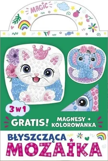Set mozaiku Ranok Creative Shiny Mosaic 3 in 1 Kitten and Little Elephant, për fëmijë