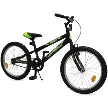 Biçikletë fëmijësh Enero Young Rider 20", çelik, fren V-Brake, e zezë me jeshile