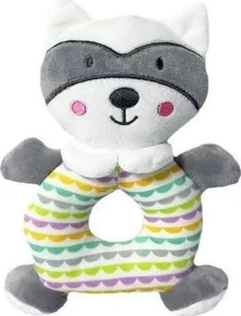 Lodër dridhëse Tulilo Raccoon, 18cm, pelush, shumëngjyrësh