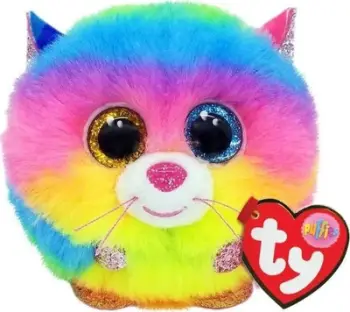 Lodër pelushi TY Gizmo Cat Puffies, mace, e shumëngjyrshme