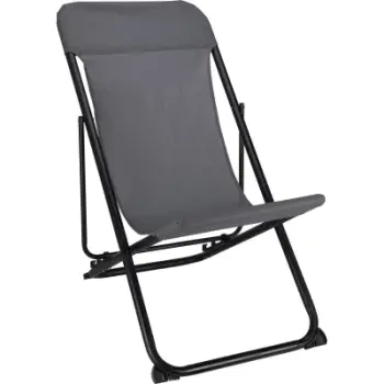 Shezlong kopshti Progarden Folding, çelik, tekstilene, grafit
