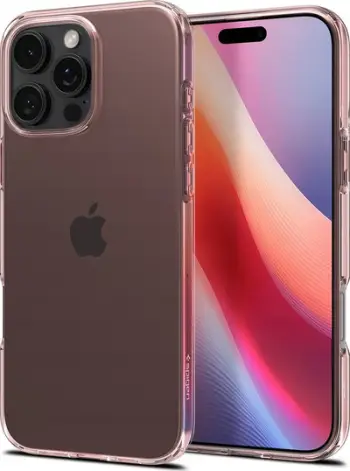 Kapak telefoni Spigen Crystal Flex për iPhone 16 Pro Max, transparent, rozë kristal