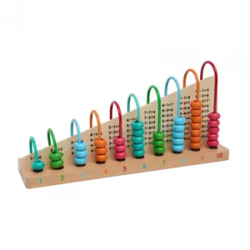 Abakus druri WOODEN ABACUS, edukativ për fëmijë, shumëngjyrësh