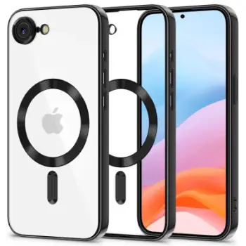 Mbrojtëse telefoni Tech-Protect MagFlex MagSafe, për iPhone 16E, transparente, e zezë